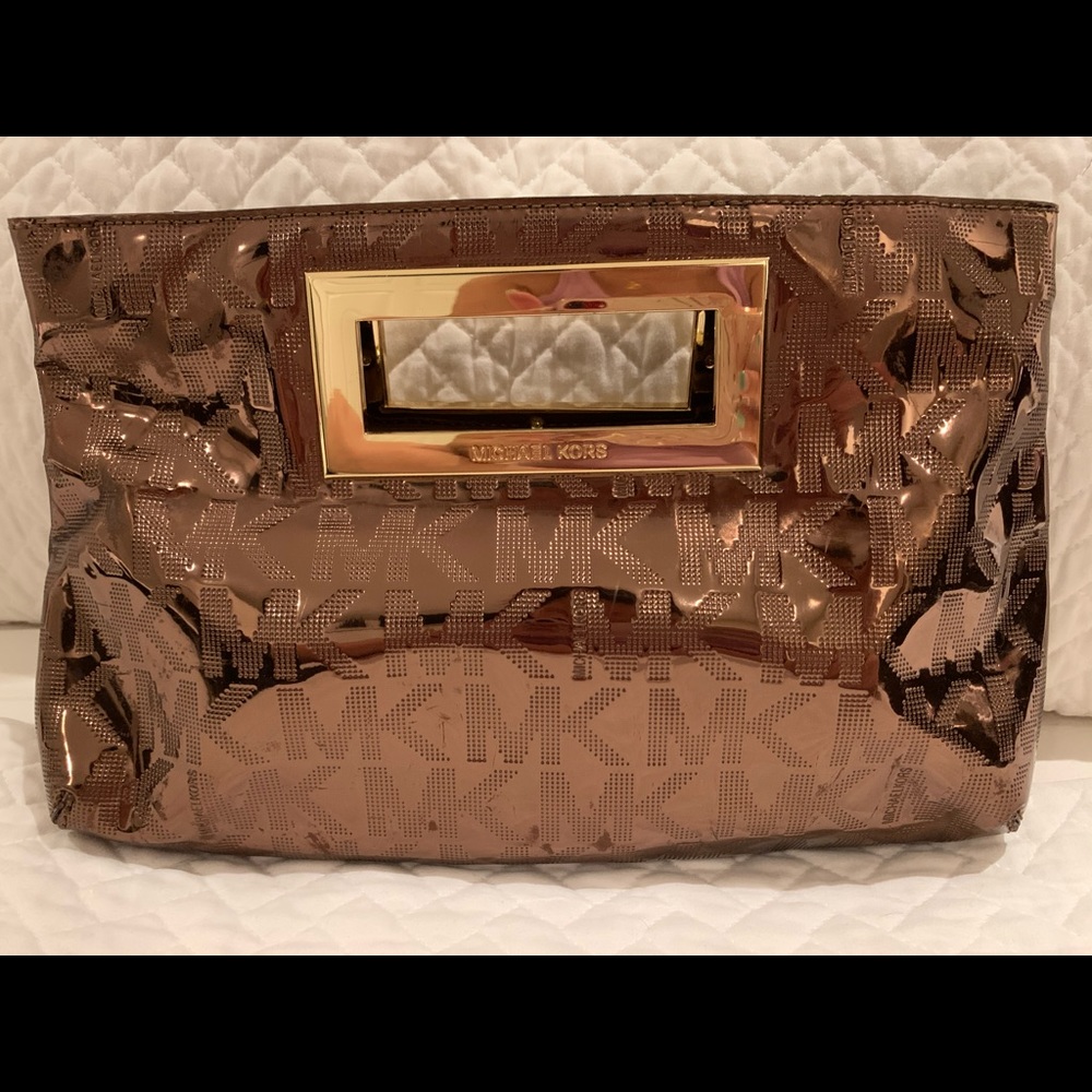 Michael Kors patent leather clutch